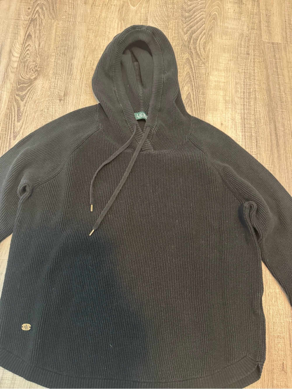 Ralph Lauren Black Knit Hooded Sweater